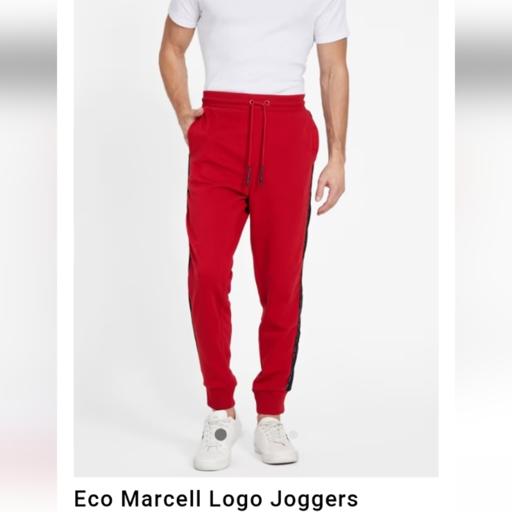 Guess Iben Hoodie Colorblock Jogger Set Red, Black & White Men's (2023) NWOT - Picture 8 of 15